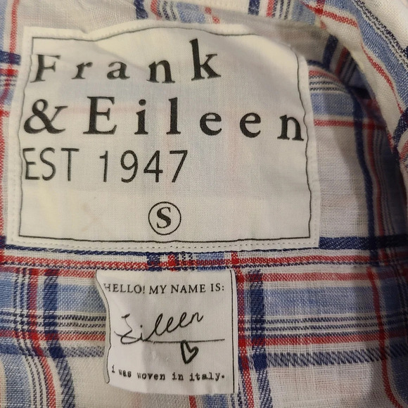 Frank & Eileen Eileen Linen Plaid Button Down Shirt -Rare - Picture 7 of 7